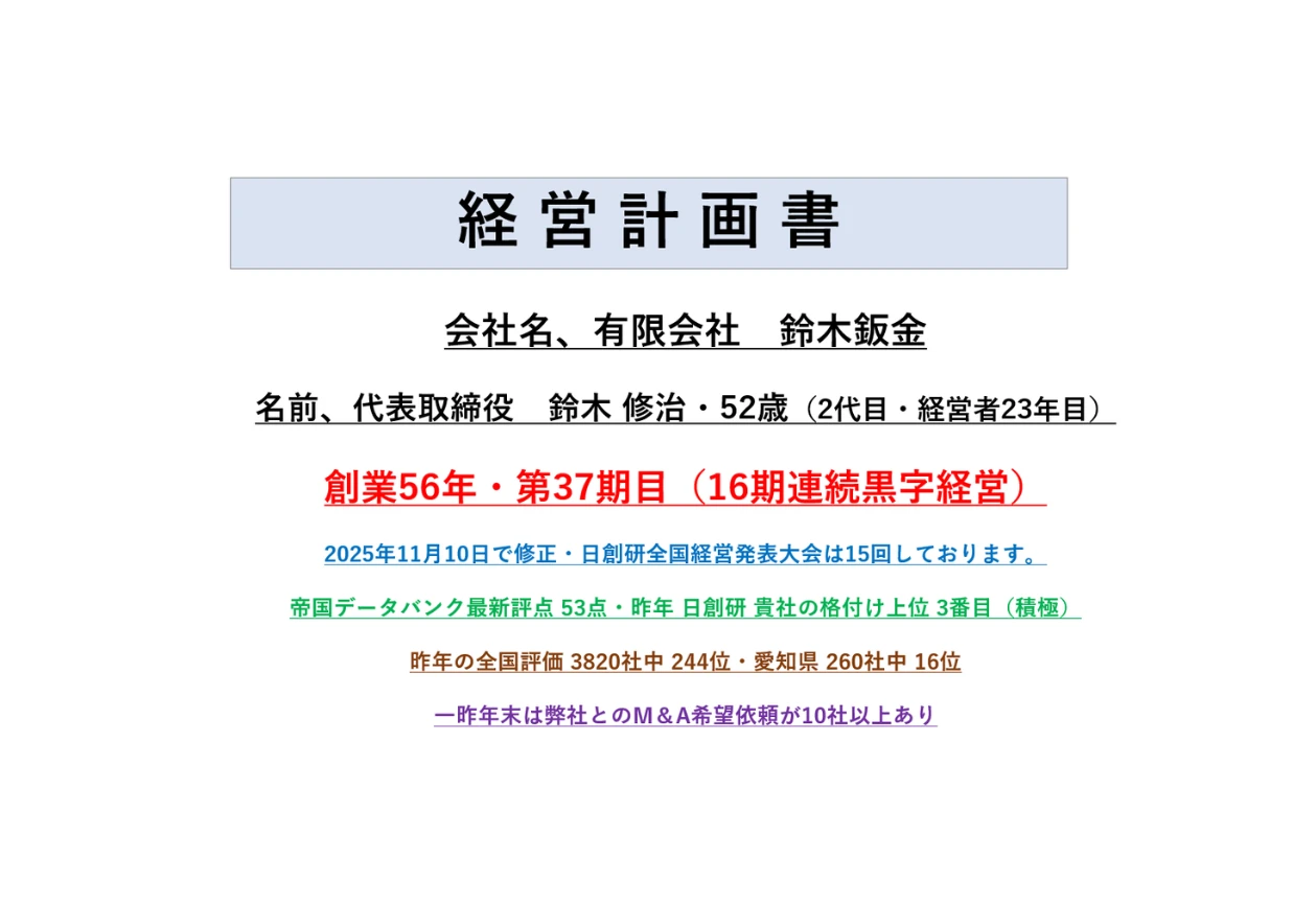 経営計画書